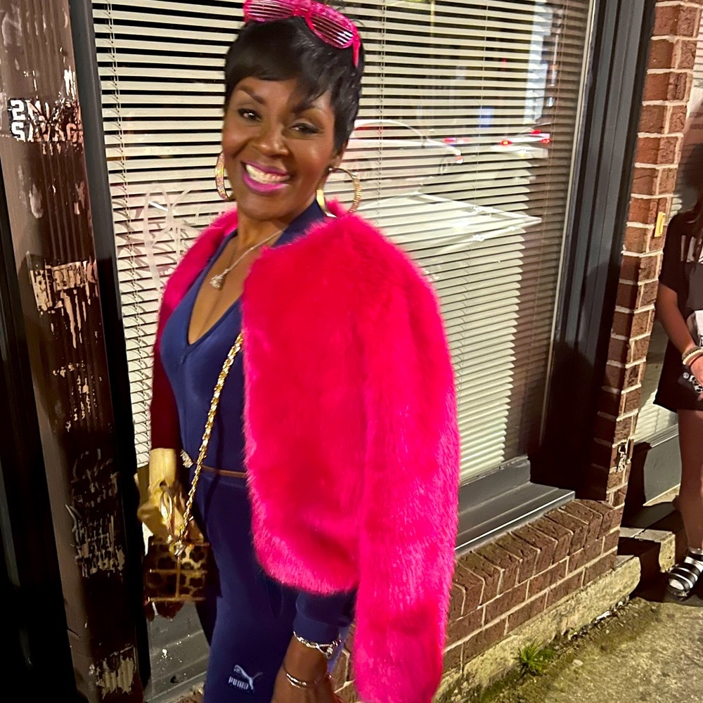 Hot Pink Furry Fuzzy Cropped Teddy Jacket Coat Shrug